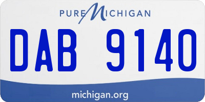 MI license plate DAB9140