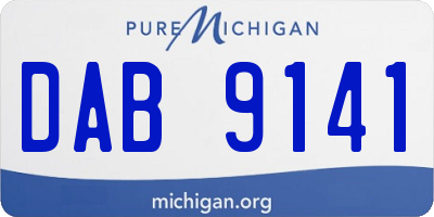 MI license plate DAB9141
