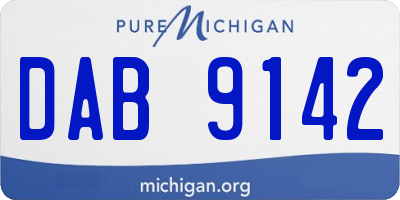 MI license plate DAB9142