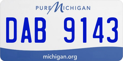 MI license plate DAB9143