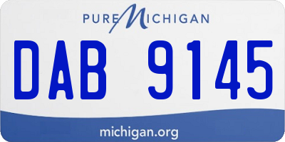 MI license plate DAB9145