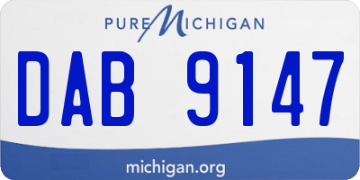 MI license plate DAB9147