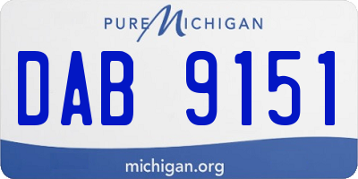 MI license plate DAB9151