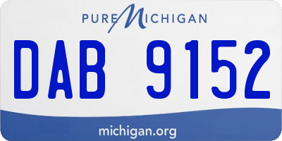 MI license plate DAB9152