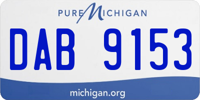 MI license plate DAB9153