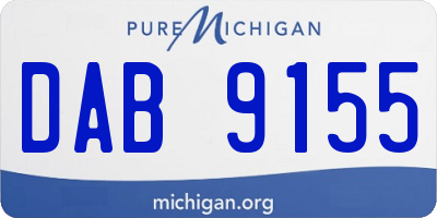 MI license plate DAB9155