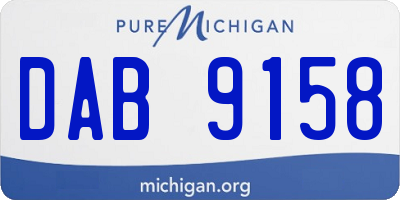 MI license plate DAB9158