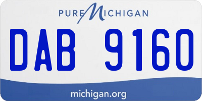 MI license plate DAB9160