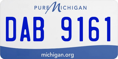MI license plate DAB9161
