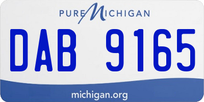 MI license plate DAB9165