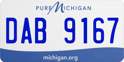 MI license plate DAB9167