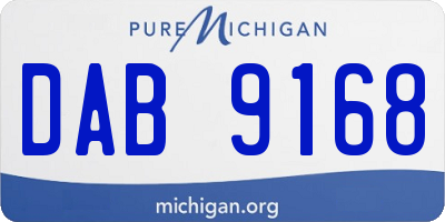 MI license plate DAB9168