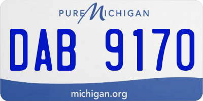 MI license plate DAB9170