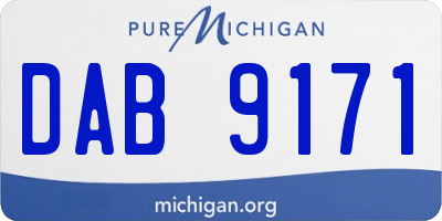 MI license plate DAB9171