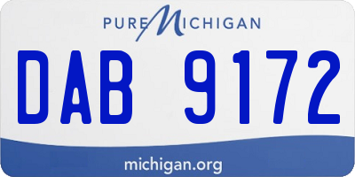 MI license plate DAB9172