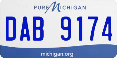 MI license plate DAB9174