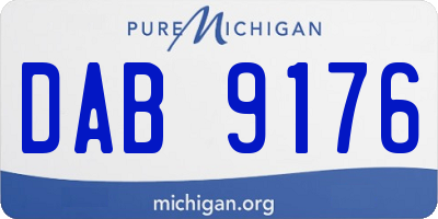 MI license plate DAB9176