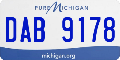 MI license plate DAB9178