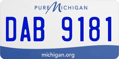 MI license plate DAB9181
