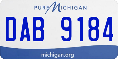 MI license plate DAB9184
