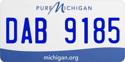 MI license plate DAB9185