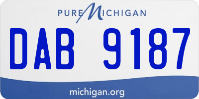 MI license plate DAB9187