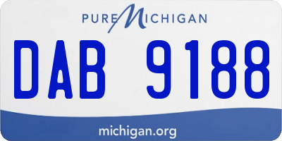 MI license plate DAB9188