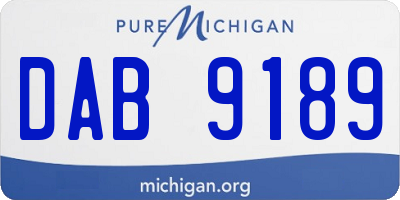 MI license plate DAB9189
