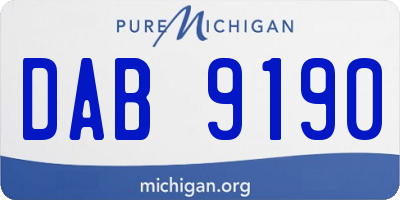 MI license plate DAB9190