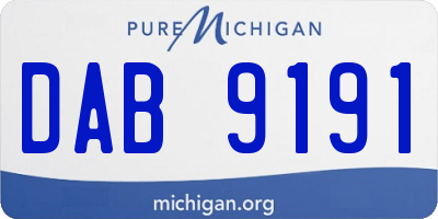 MI license plate DAB9191