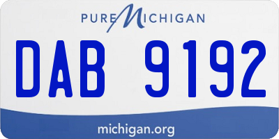 MI license plate DAB9192