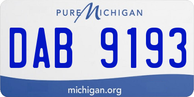 MI license plate DAB9193