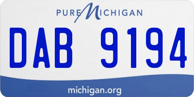 MI license plate DAB9194