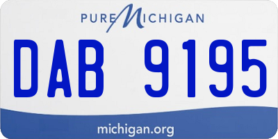 MI license plate DAB9195