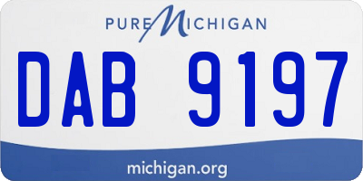 MI license plate DAB9197