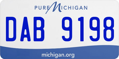 MI license plate DAB9198