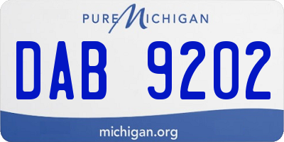 MI license plate DAB9202