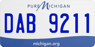 MI license plate DAB9211