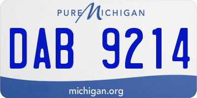 MI license plate DAB9214