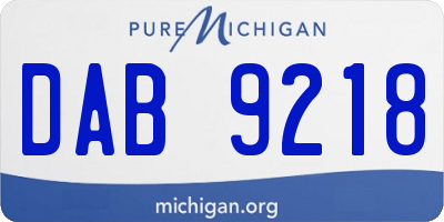 MI license plate DAB9218