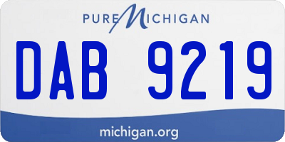 MI license plate DAB9219