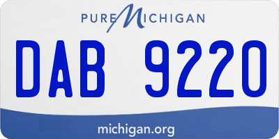 MI license plate DAB9220