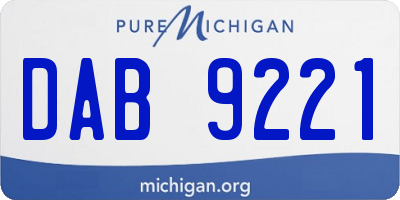 MI license plate DAB9221