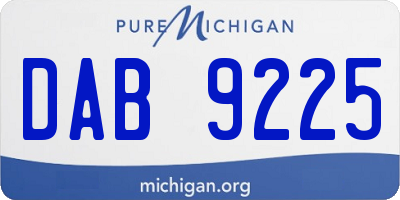 MI license plate DAB9225