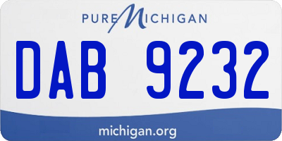 MI license plate DAB9232