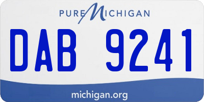 MI license plate DAB9241