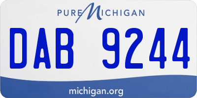 MI license plate DAB9244