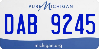 MI license plate DAB9245