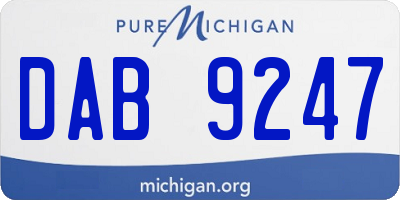 MI license plate DAB9247