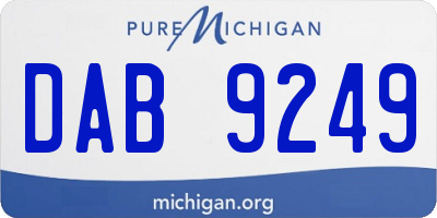 MI license plate DAB9249